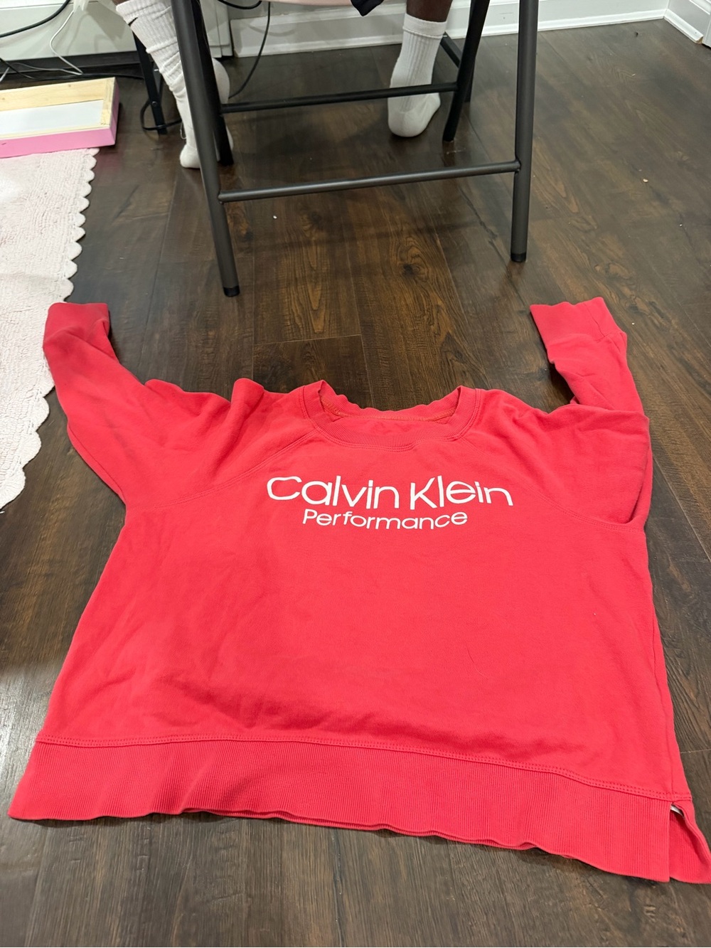 Calvin Klein Red Crewneck Performance Sweatshirt